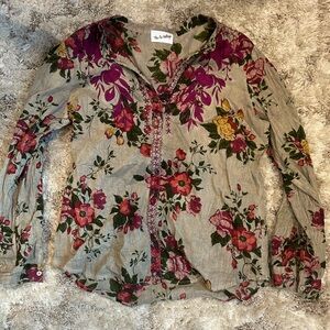 Vintage Multicolor Floral Blouse